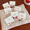 Christmas Red Apple & Cherry Stud Earrings - Women's Silver Needle Autumn/Winter Fruit Jewelry Set