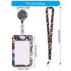 Lanyard Badge Card Holder with Keyring Flowers Neck Strap Oil Painting Name Card Cover Case for Students