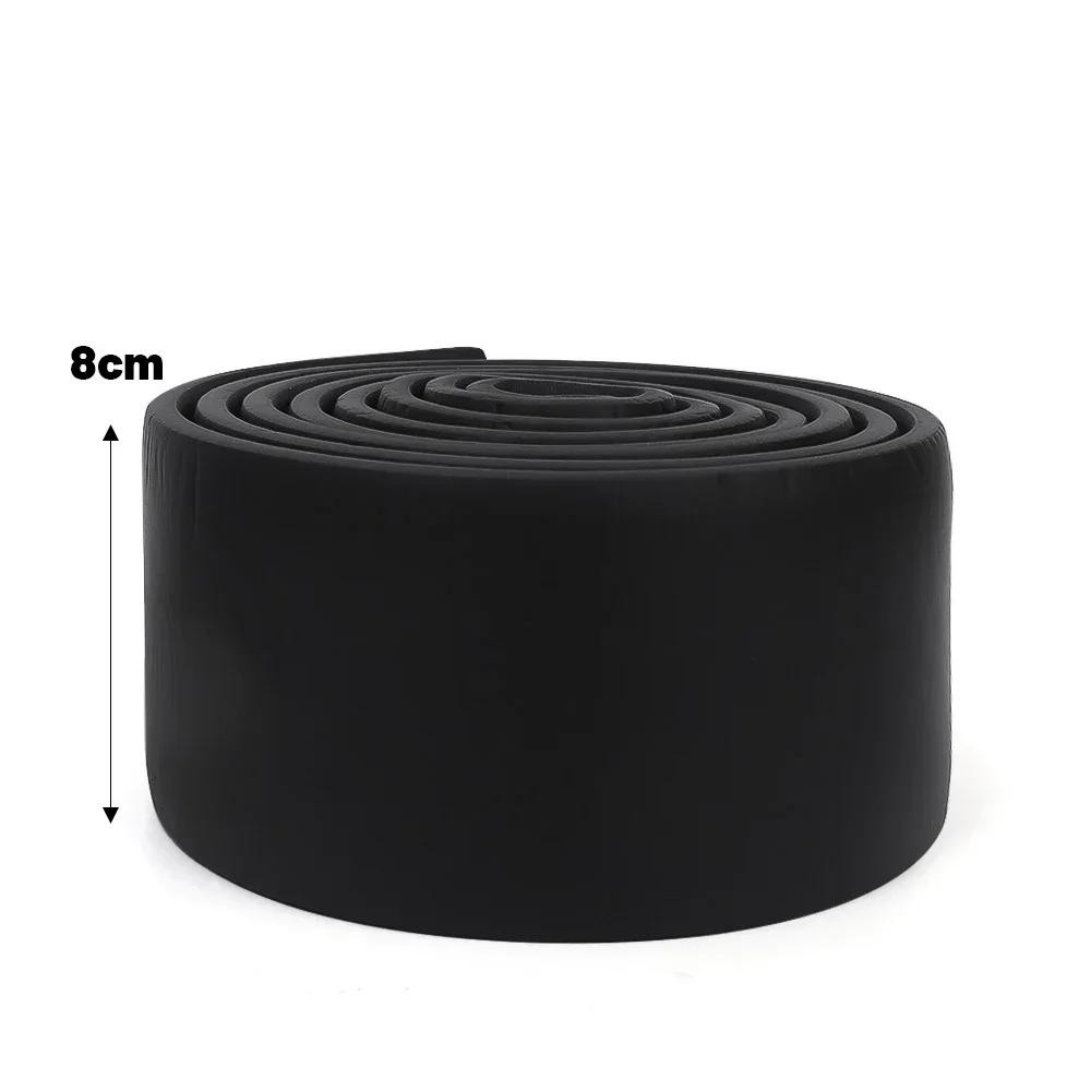 

10-2M Waterproof Enclosure Self Adhesive Skirting Line 3D Wall Stickers Thickened Anti-collision Decoration Wall Corner2028 1Roll- (2M) чорний