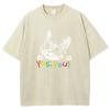 Cute Cat Meme T Shirts Unisex Washed Tees YES, YOU! Men Women Short Sleeve T-shirts Cotton Oversized T-shirt Streetwear