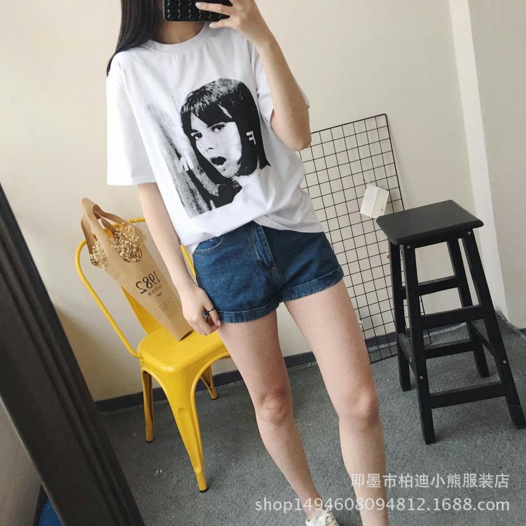 2017BF Style Portrait Print Short Sleeve T-Shirt