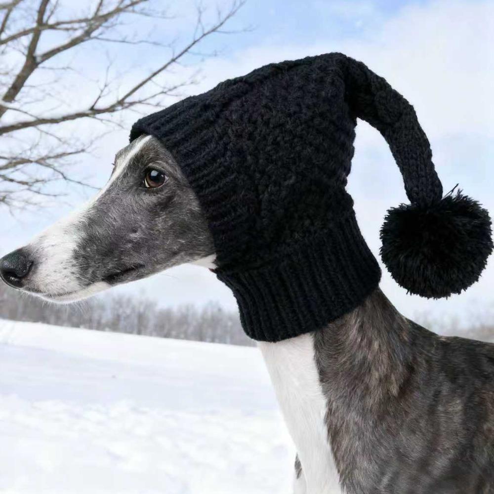 Sombrero de Punto Transpirable Elástico para Perro Cubre Orejas Acogedor Envoltura para Cabeza de Mascota con Bola Calentador para Cuello y Cabeza Protector Uso Diario
