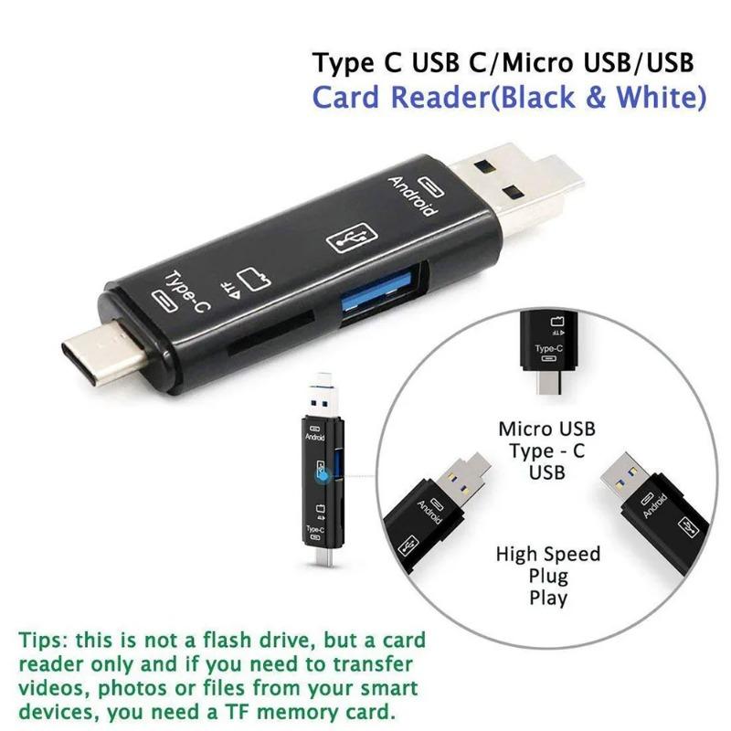 5 in 1 Usb 3.1 Card Reader High Speed SD TF Micro SD Card Reader Type C USB C Micro USB Memory OTG Card External Reader Adapter