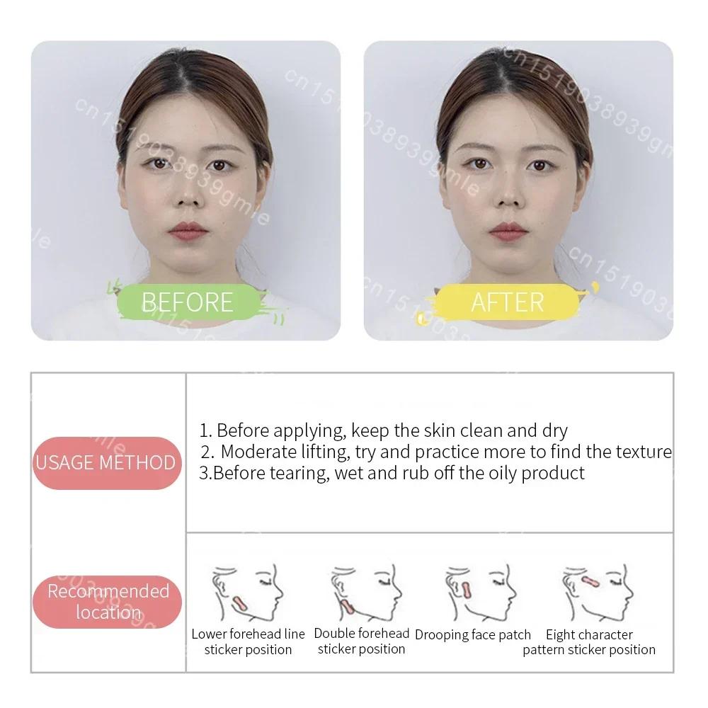 40 Stück/10 Blatt V Lift Gesicht Aufkleber Unsichtbares Make-up Klebeband Lift Gesichtsband Slim Patch Atmungsaktiver Aufkleber Lifting Straffen Kinn