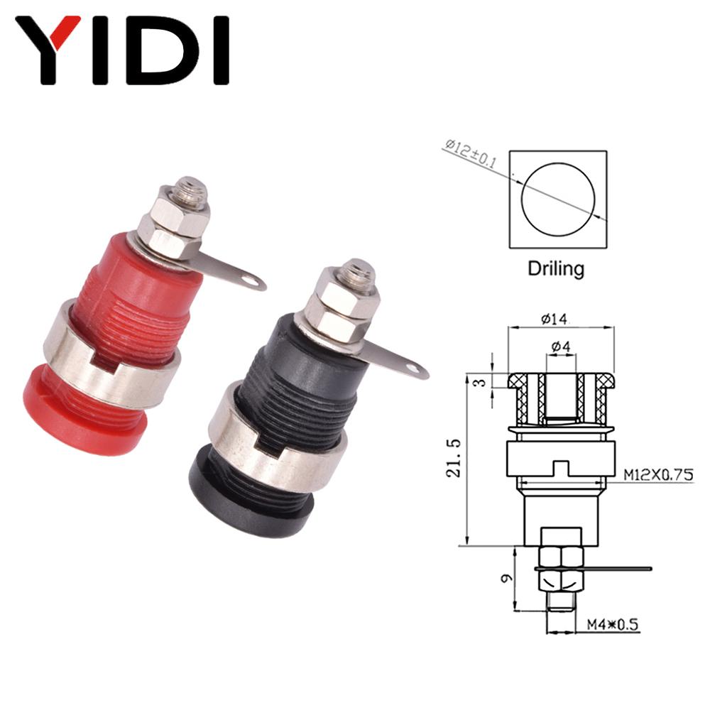5 Pairs 10pcs Audio Sound Amplifier Speaker Binding Post Banana Plug 4mm Adapt Jack Socket Red Black Terminal Test Connector