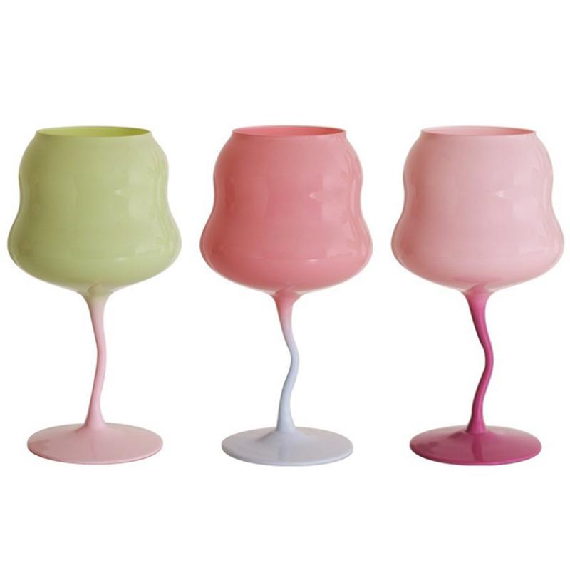 Vintage Color Wine Glass Cup Kitchen Restaurant Party Goblet Large Capacity Home Decor Champagne Whiskey Cup Drinkware