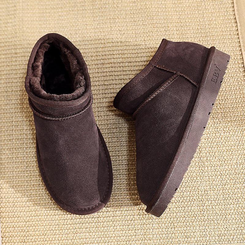 [] Snow boots women's short boots fashion cotton shoes bread shoes one pedal thickened to keep warm