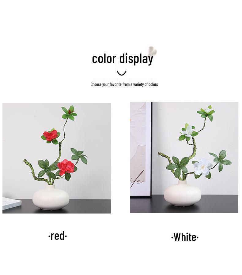 Künstliches Azaleen-Blumenarrangement: Grünpflanzen aus Kunststoff für Tischdekoration