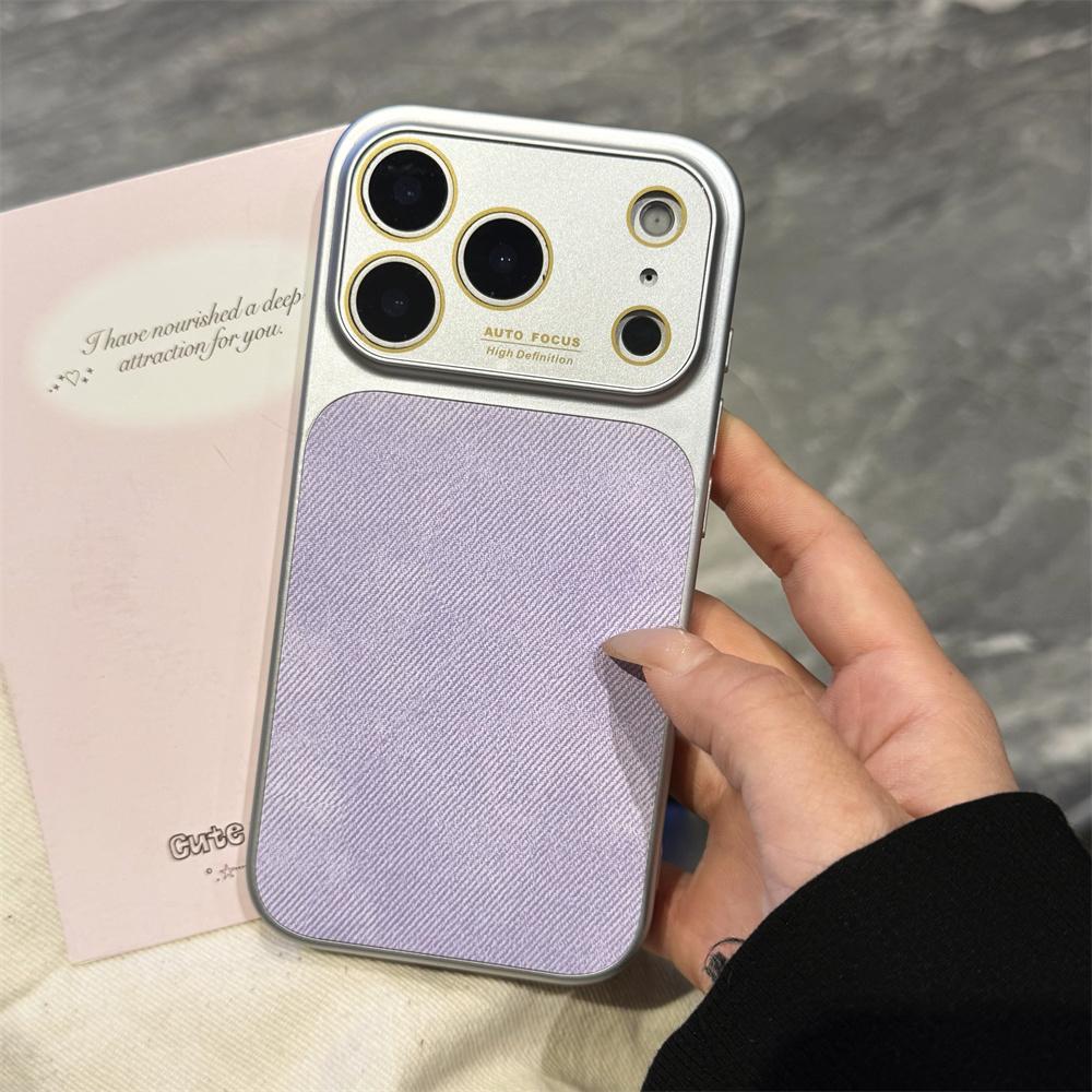 Vintage Denim Jeans Washed Color Phone Case For iPhone 17 16 15 14 13 Pro Max Camera Protection Shockproof Matte Cover Funda