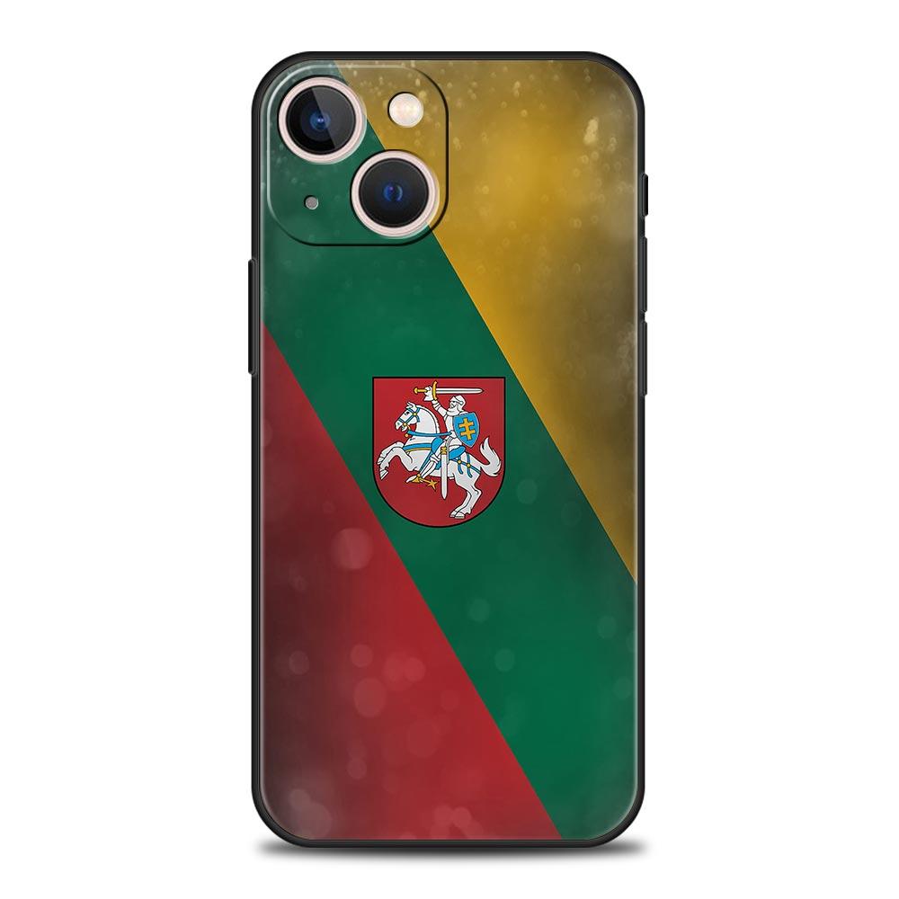 Luxury Phone Case For Apple iPhone 11 15 14 Pro MAX 12 13 7 8 Plus X XR XS MAX SE Silicone Cover Funda Flag of Lithuania Flag