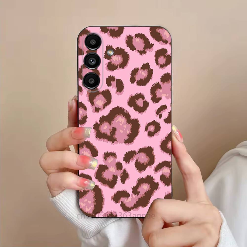 

Leopard Pink Tiger Cool Phone Case For Samsung S25,24,21,22,23,S30,Ultra,S20,Plus,Fe,Lite,Note,S10,S9,Black Soft Shell SamsungS24ULTRA