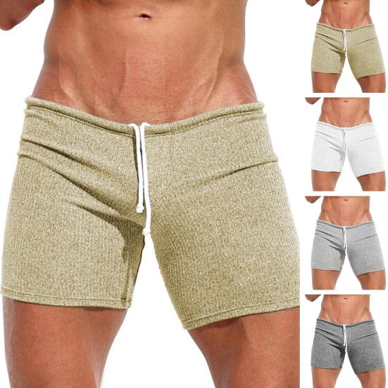 Pantaloncini da uomo estivi con coulisse in vita elastica vestibilità slim sopra il ginocchio lunghezza tinta unita pantaloni corti per la casa sportivi da spiaggia per le vacanze