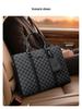 Men's Korean-Style Plaid Business Handbag: Trendy Large-Capacity Shoulder Bag & Briefcase