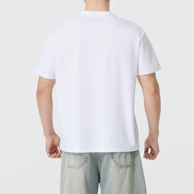 Skechers Fashion Sports Series Comfortable Breathable Casual Short Sleeve T-Shirt Unisex Tops Bright-White P225U116-0019