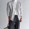 2026 Japanese Retro V-neck Knit Cardigan: Spring/Autumn Artistic Loose Sweater for Men