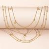 Fashion light luxury metal personalized collarbone chain female simple multi-layer star moon pendant necklace