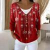 Women's Fashion Long Sleeve Christmas Snowman Snowflake Print Jacket Cardigan