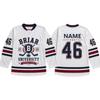 Individuelles Unisex-Eishockey-Trikot Langarm Sportbekleidung mit aufgedrucktem Universitätslogo und Nummer Athletische Passform für Teamaktivitäten