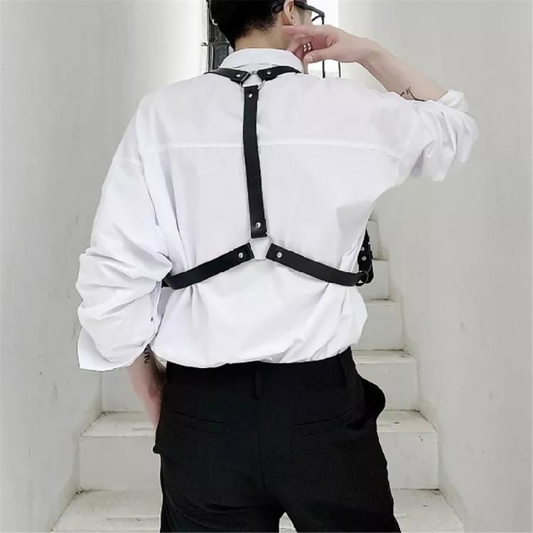 Rock Bands PU Belt Harness for Men Punk Sexy Halter Harness Role Play Supplies