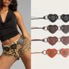 Retro Wide Heart Link Belt Fashion Accessory Waist Cincher Band For Jeans Dresses In Multiple Color