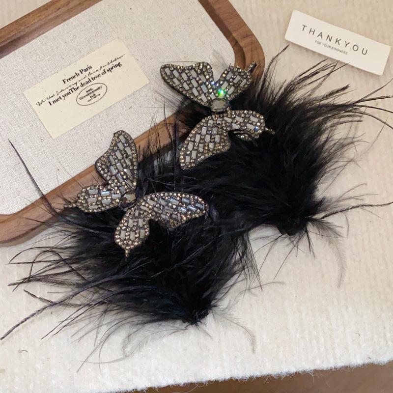 Holiday style retro silver diamond-encrusted wind fringed hair accessories ethnic style bangs hairpin BB clip headgear travel