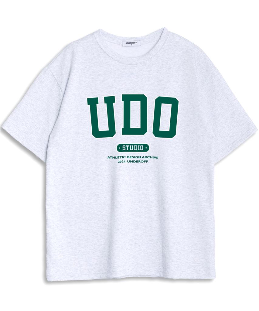 UNDEROFF Oversized Crew Neck Udo Arch Logo Short Sleeve T-Shirt Black Red