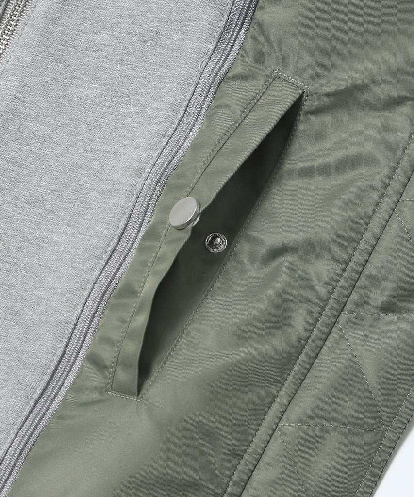 Ucla Unisex Detachable Hoodie Nylon Ma1 Jumper [Khaki] (Uc2Uj20)