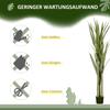 Artificial Yucca Large 190cm Artificial Plant, Plastic Artificial Plant In Pot, 17 X 17 X 190 Cm Emerald Green