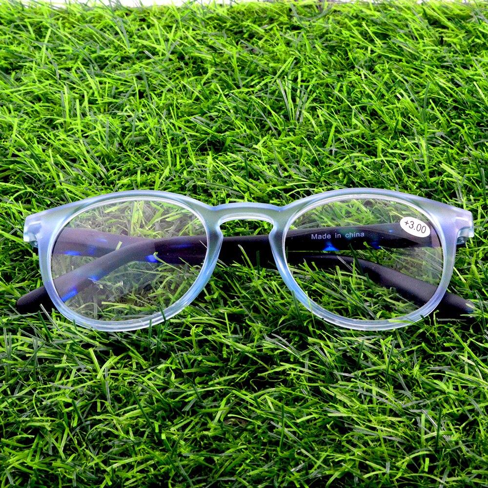 Синие классические модные круглые очки для чтения с пружинными шарнирами TR90 в стиле — фото 5