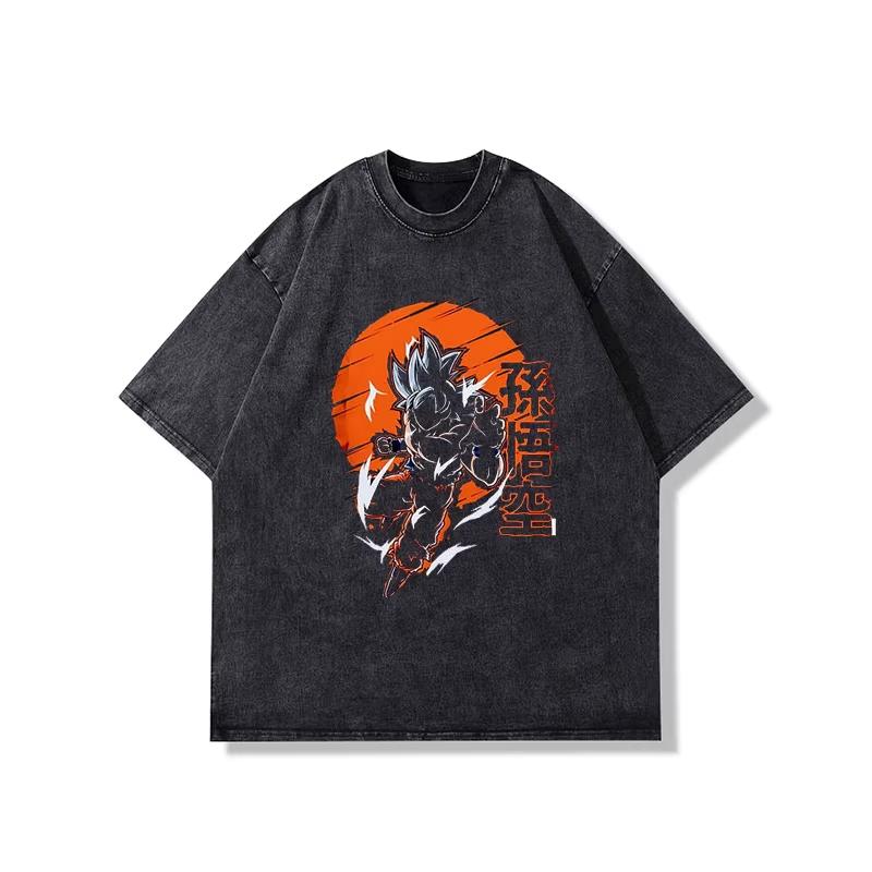 Summer Dragon Ball Gohan Nostalgic Anime Men's Washable T-shirt Heavyweight Family Matching