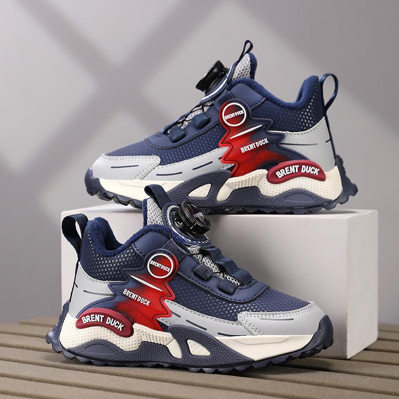 Children's Waterproof Velvet-Lined Winter Running Shoes - Leather Surface for Boys & Girls (2025 New Style)