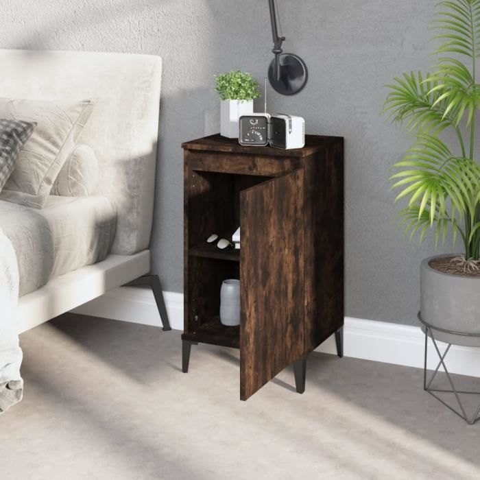 VidaXL Bedside Tables 2 Pcs Smoked Oak 40x35x70 Cm Engineered Wood 819655