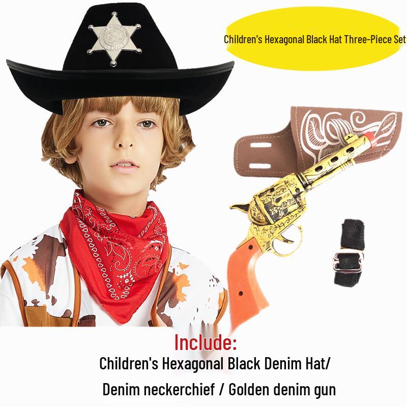 Western Cowboy Halloween Costume Set for Adults & Children - Perfect for Parent-Child Performances