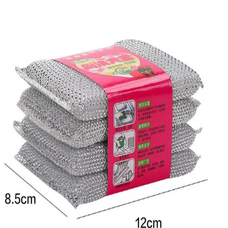 4ks, kuchyňská houba na mytí nádobí, neublíží artefakt kartáče na hrnce, domácí ubrousek na čištění bez škrábanců