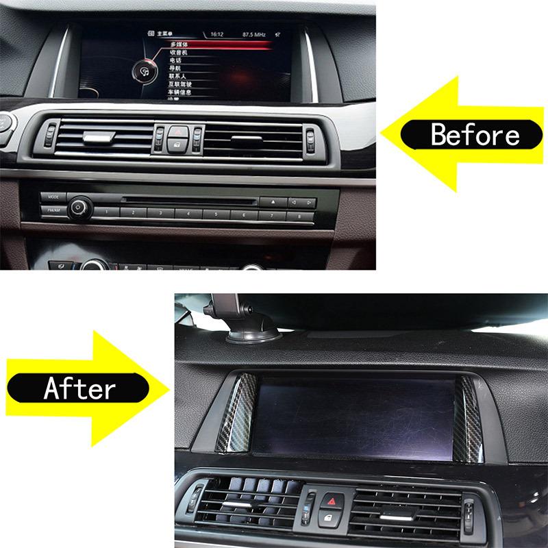 For BMW 5 Series F10 2014-2017 Car Styling Central Control Navigation Display Screen Frame Decoration Sticker Car Accessories