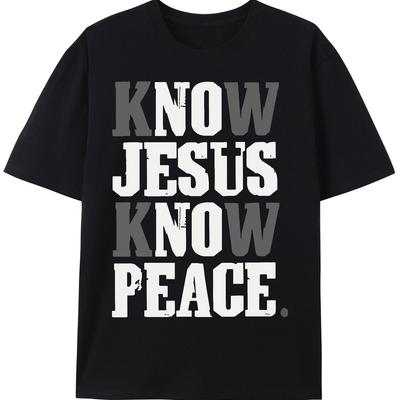 Ken Jezus Ken Vrede T-shirt Geloof in God Christelijk Christus Religieus T-Shirt Print Zomer Korte Mouw Shirt Mannen