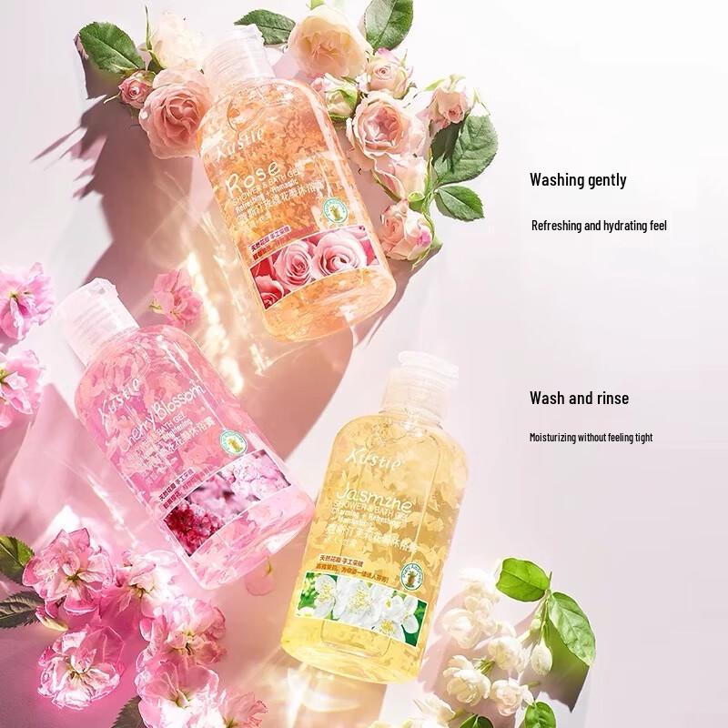 Kustie Rose Petal Shower Gel Travel Pack