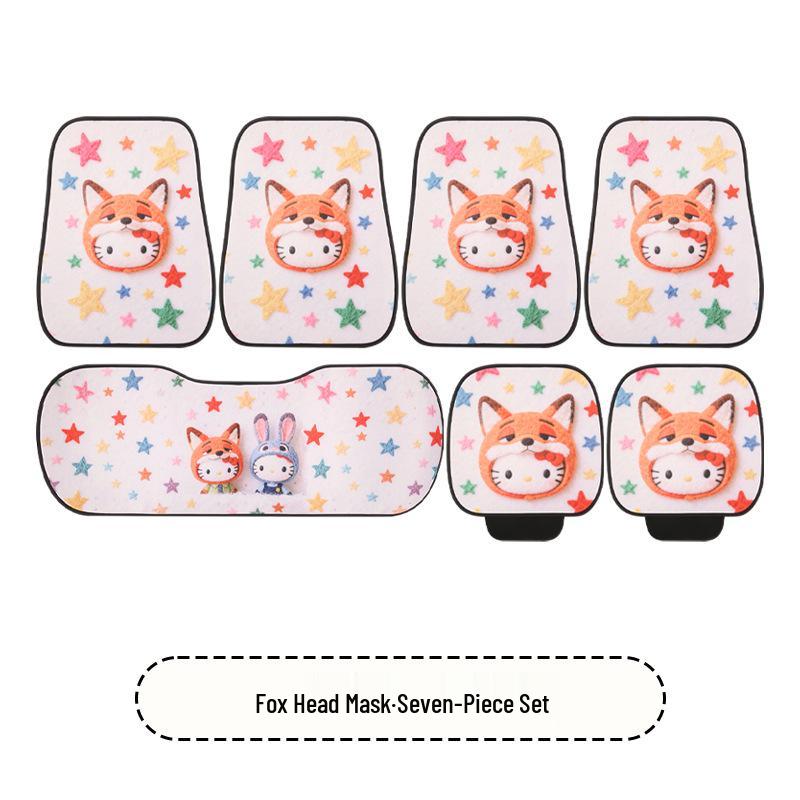Cartoon Kitten Car Seat Cushion for All Seasons - Fits Volkswagen ID3, Lavida, Sagitar, Tiguan L, Tayron