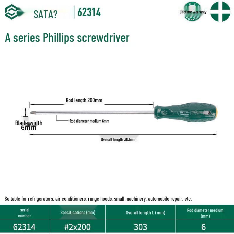 Sata Stubby Screwdriver Set: Phillips, Slotted, Flathead, Torx