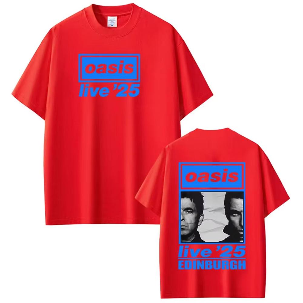 

British Rock Band OASIS Live 26 Tour Print Tshirts Men Women Hip Hop T Shirt Summer Casual Loose Cotton Tshirts Fan Gifts Tops 4XL