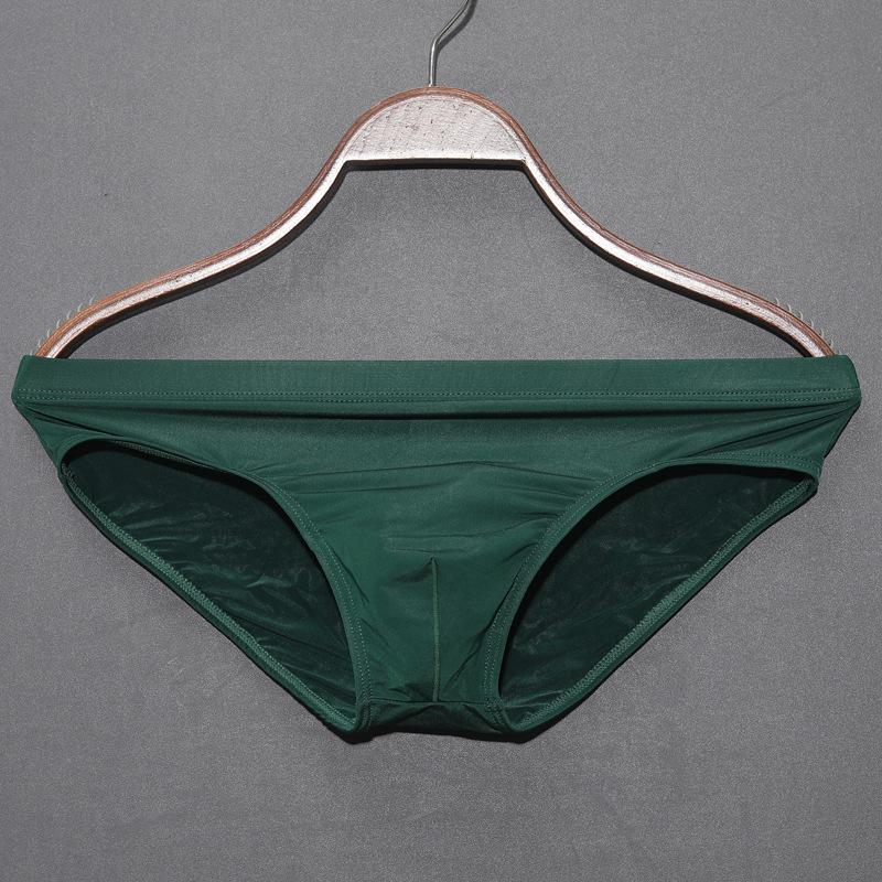Men's Summer Ultra Thin Fashion New Ice Silk Smooth Transparent Triangle Briefs
