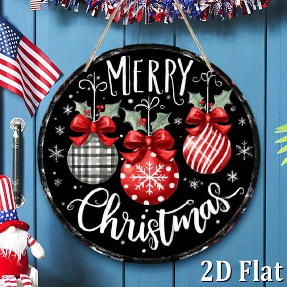 Vintage Metal Christmas Tin Sign Snowflake Retro Farmhouse Decor Red Bow Heavy Duty Aluminum Wall Plaque Indoor Outdoor Holiday Art