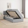 Storage Bed with Mattress Light Grey 90 X 200 Cm Velvet