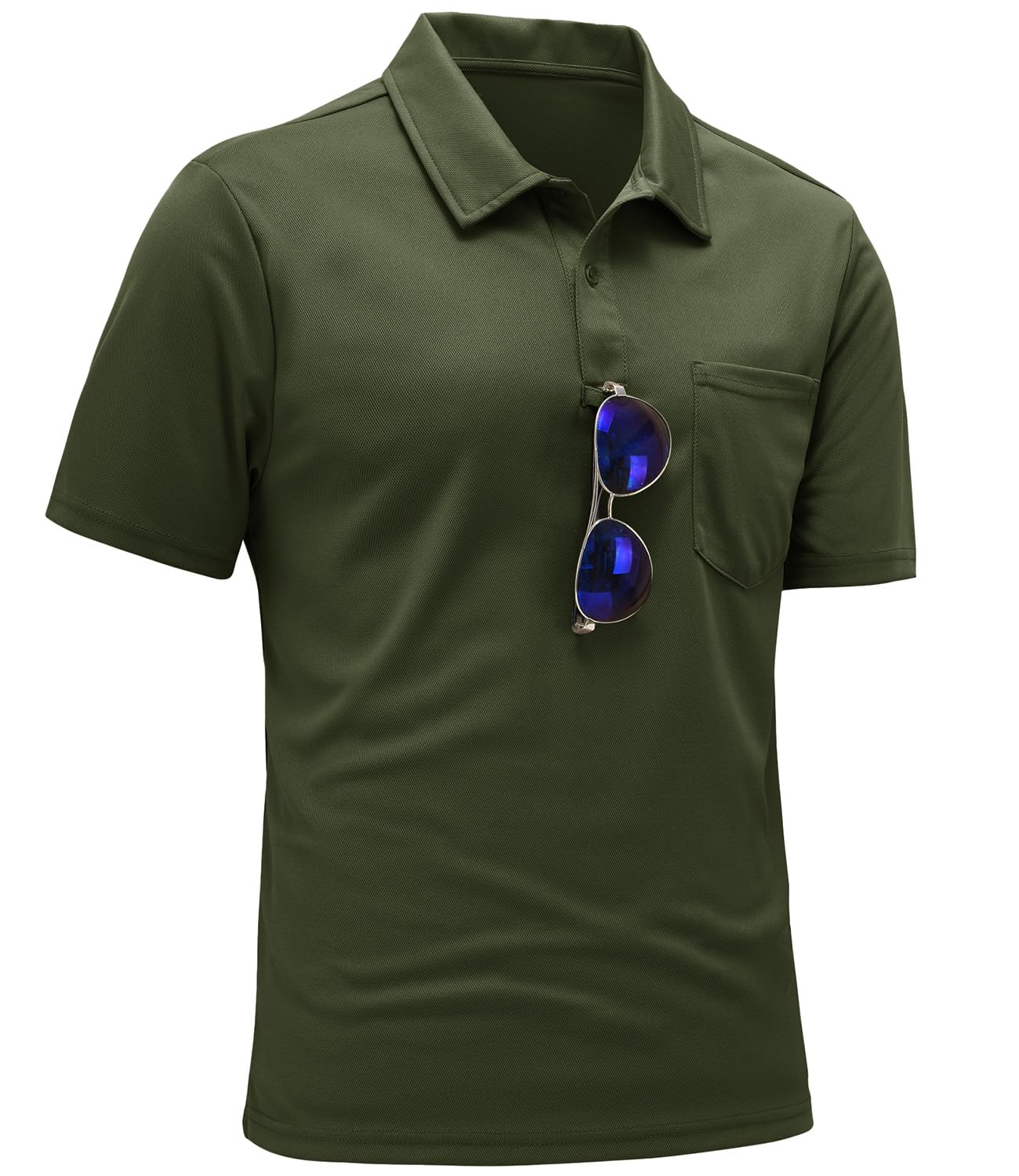 

TBMPOY Спортивная футболка с коротким рукавом, поло для гольфа, рабочая, деловая повседневная, с УФ-защитой, с воротником, для фитнеса, быстросохнущая, для улицы, мужская, с карманом, одежда, футболка, футболка, зелёный