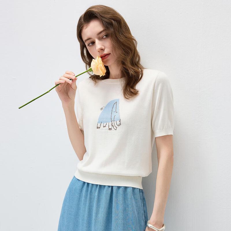 Kemon Boca Women's Silk Blend Casual Short Sleeve T-Shirt