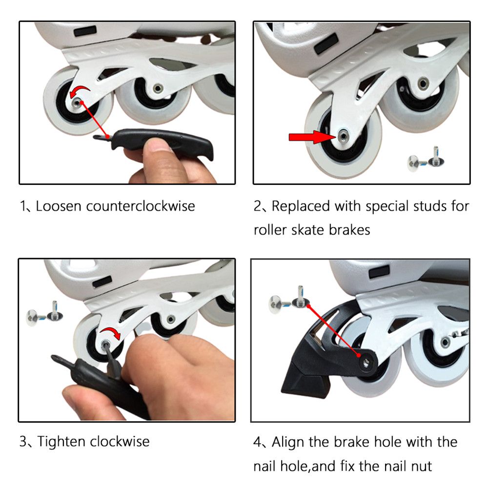 Sport Schlittschuhlaufen Sicherheitsbremsen Bremsbeläge Rollschuhe Bremsklotz Roller Anti-Rutsch