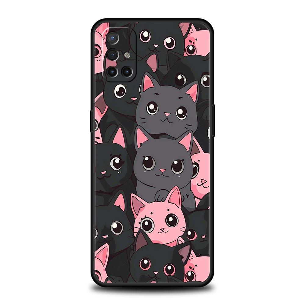 Cute Cartoon Cat Phone Case For OnePlus 13 12 11 10 9 8 7T Pro 13R 12R 10R 9RT 8T Nord N200 N30 2T CE 2 3 5G Lite Soft Cover