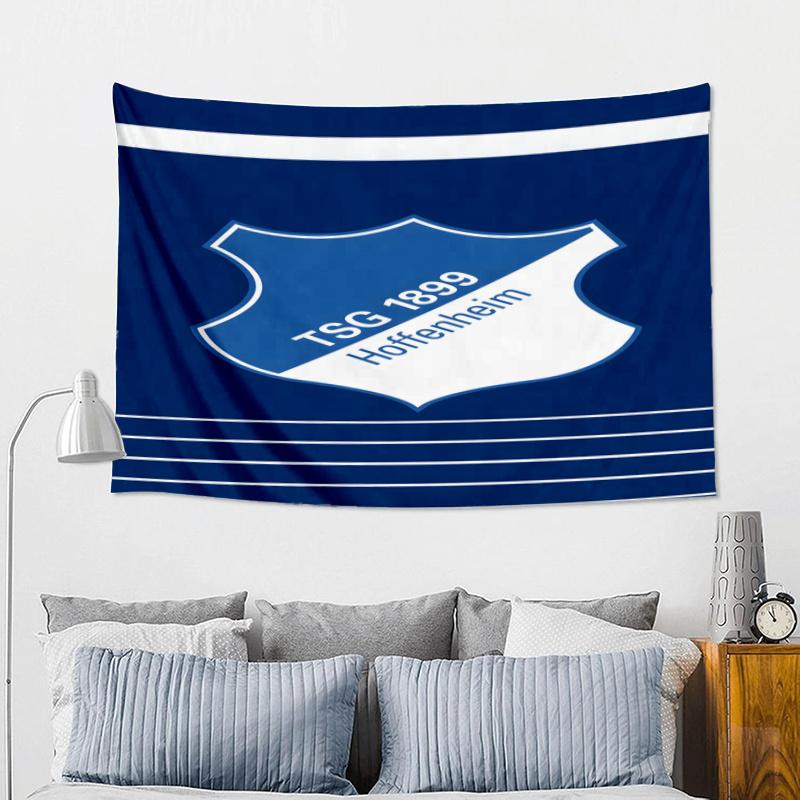 Hoffen-heim Wappen bedruckte Wandteppich, Stoff Wandteppich Wandbehang Dekoration für Schlafzimmer, Wohnzimmer, Studentenwohnheim Heimparty Fan Geschenke