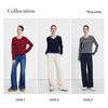 Navigare Women's V-Neck Faux Two-Piece 100% Wool Sweater