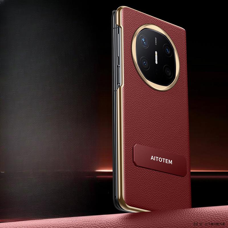 Huawei Matex6 Phone Case Rotating Stand All-inclusive Smart Window X6 Anti-drop Flip Cover Business Plain Leather Case